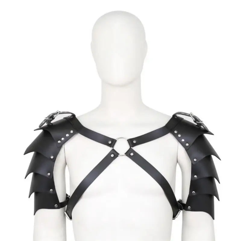 PU Leather Shoulder Armor X Chest Harness