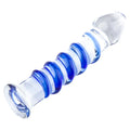 Glass Dildo – Premium Borosilicate Glass with ergonomic spiral design and helical ridges for targeted stimulation.