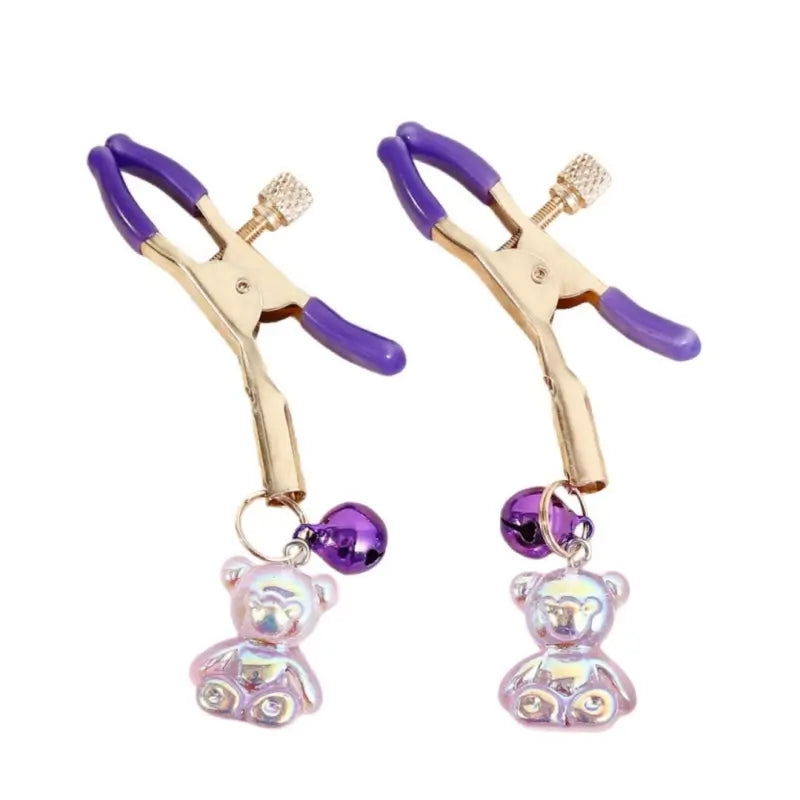 Adjustable Bear Nipple Clamps - Rose Gold BDSM Toys for Couples Sensory Play