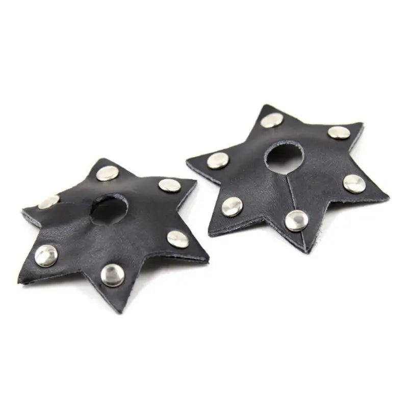 Dominitoy Leather Star Nipple Pasties – Studded Fetish Covers for Tease & Roleplay