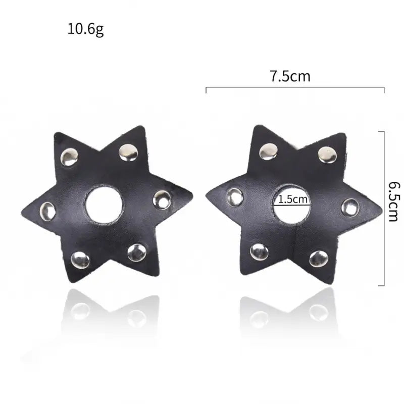 Dominitoy Leather Star Nipple Pasties – Studded Fetish Covers for Tease & Roleplay