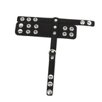 Leather penis cage open flat with O-ring strap - Dominitoy 212421007