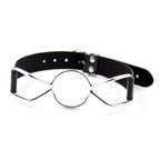 Butterfly Ring Gag - Adjustable Black Leather BDSM Gag for Couples