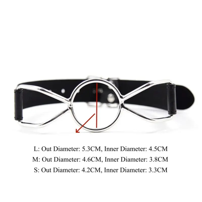 Butterfly Ring Gag - Adjustable Black Leather BDSM Gag for Couples