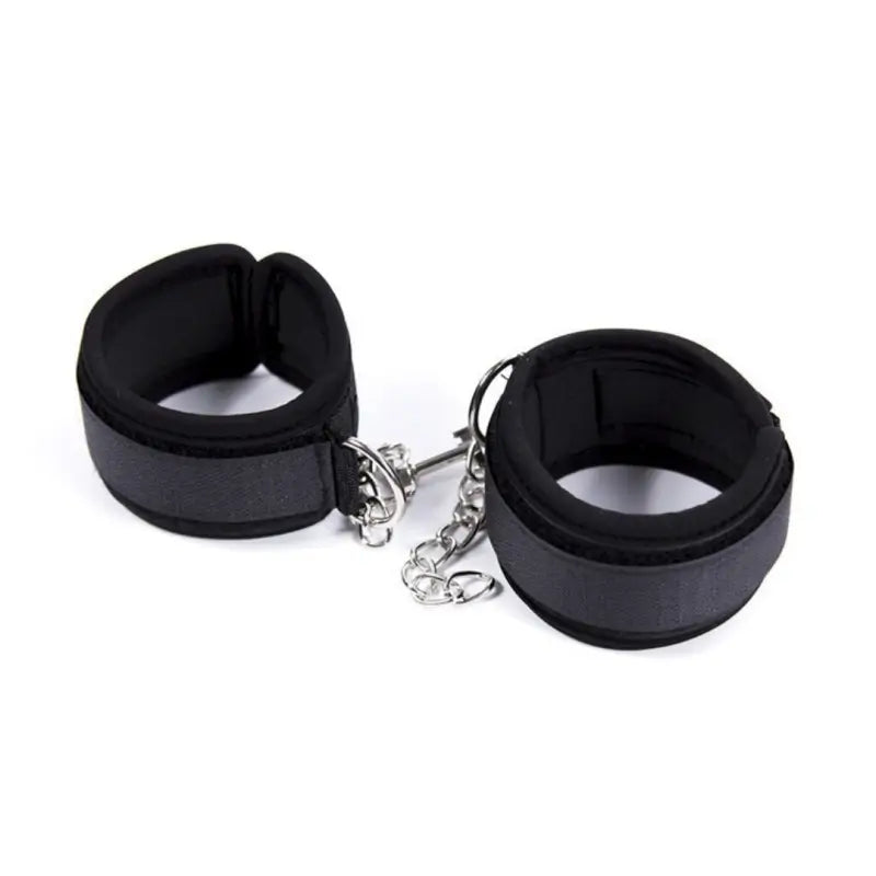 Soft Padded Handcuffs with Metal Chain – Adjustable BDSM Restraints