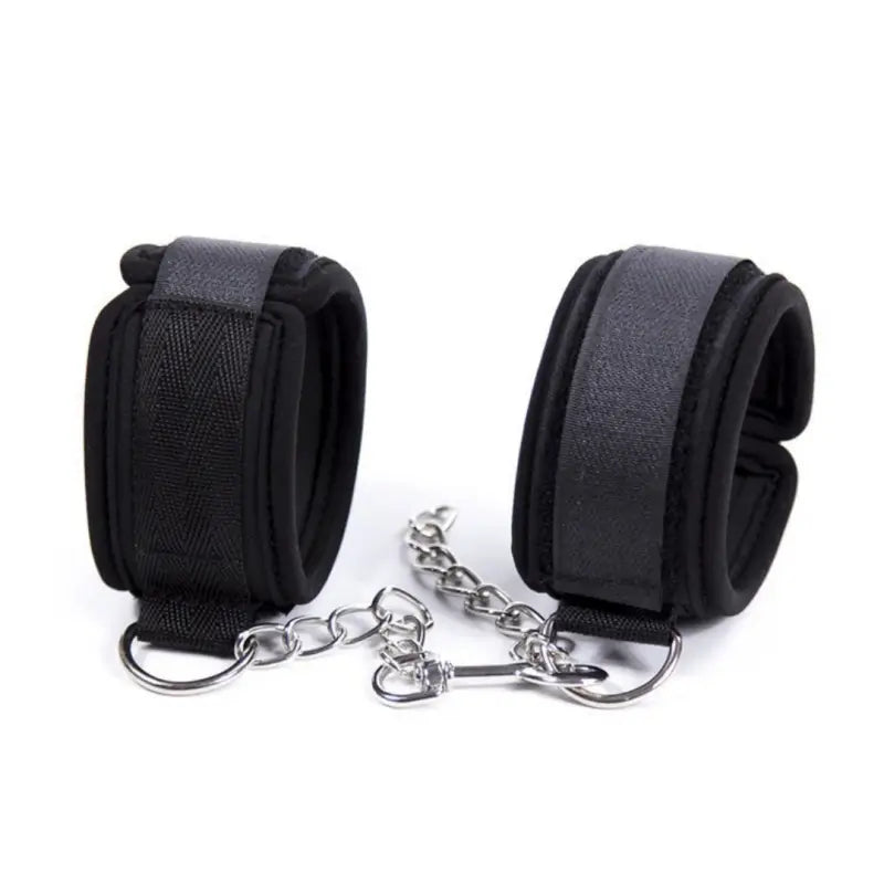 Soft Padded Handcuffs with Metal Chain – Adjustable BDSM Restraints