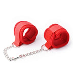 Soft Padded Handcuffs with Metal Chain – Adjustable BDSM Restraints