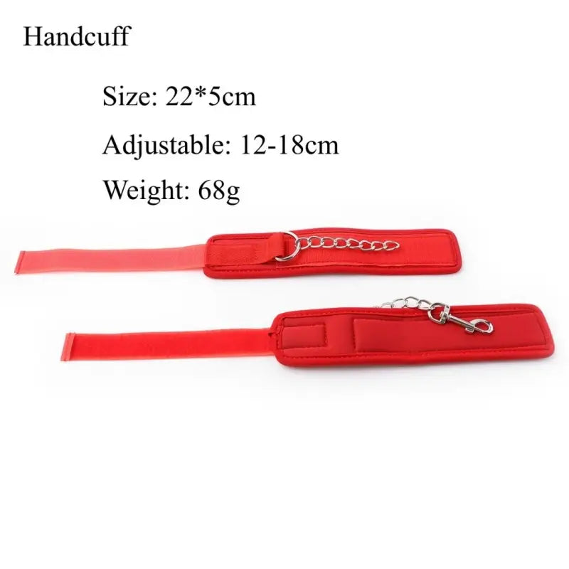 Soft Padded Handcuffs with Metal Chain – Adjustable BDSM Restraints
