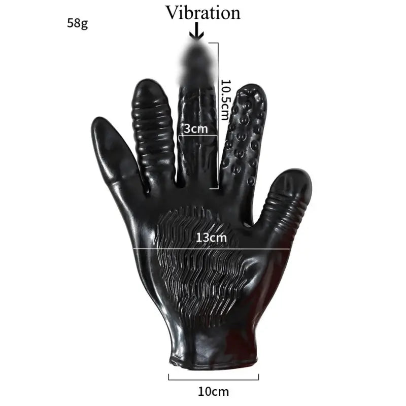 Five-Finger Vibrating Glove - Waterproof, Body-Safe Silicone Feel BDSM Toy
