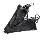 Leather Lace-Up Ankle Restraints with D-Rings