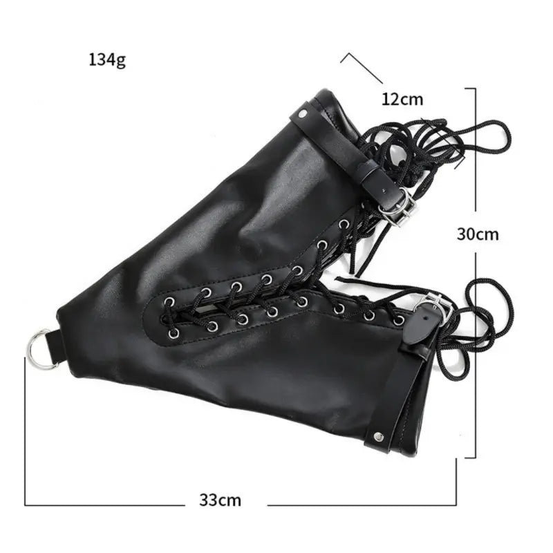 Leather Lace-Up Ankle Restraints with D-Rings