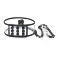 Clear PVC collar with black chain leash hero view - Dominitoy 252401233
