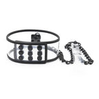 Clear PVC collar with black chain leash hero view - Dominitoy 252401233