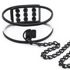 Clear pet play collar O-ring and chain clasp detail - Dominitoy 252401233