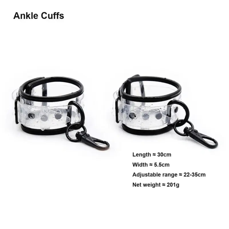 Clear PVC ankle cuffs 30cm adjustable 22-35cm - Dominitoy 252401233T