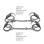 Clear PVC bondage kit cuff and chain measurements - Dominitoy 252401233T