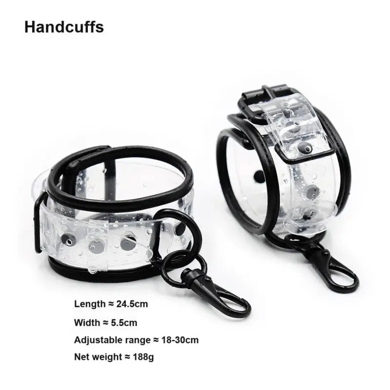 Clear PVC handcuffs 24.5cm adjustable 18-30cm - Dominitoy 252401233T