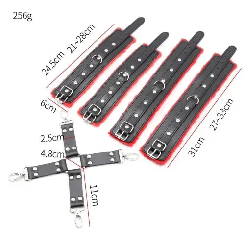 Hogtie Kit – Adjustable Faux‑Fur Lined Restraints for Couples