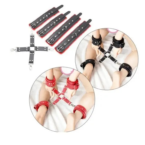 Hogtie Kit – Adjustable Faux‑Fur Lined Restraints for Couples