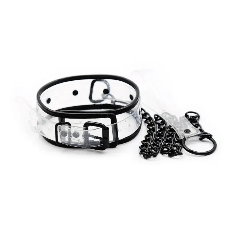 Transparent bdsm collar pin buckle and O-ring detail - Dominitoy 252402233