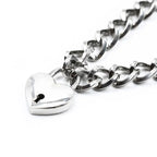 Heart Lock Day Collar – Heavy Chain Padlock Necklace for Couples
