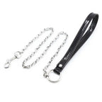 Plush Faux-Fur Adjustable Collar with Detachable Metal Chain Leash