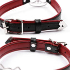 Dominitoy Black Red Leather Cat Face Collar