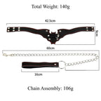 Bat-Shaped PU Leather Collar with Detachable Chain Leash