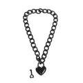 Black Chain Heart Padlock Day Collar – Dominitoy Gothic Lock Choker