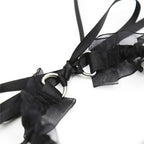 Black Lace Bell Collar – Adjustable Satin Ruffle Choker