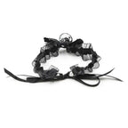 Black Lace Bell Collar – Adjustable Satin Ruffle Choker