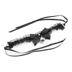 Black Lace Bell Collar – Adjustable Satin Ruffle Choker