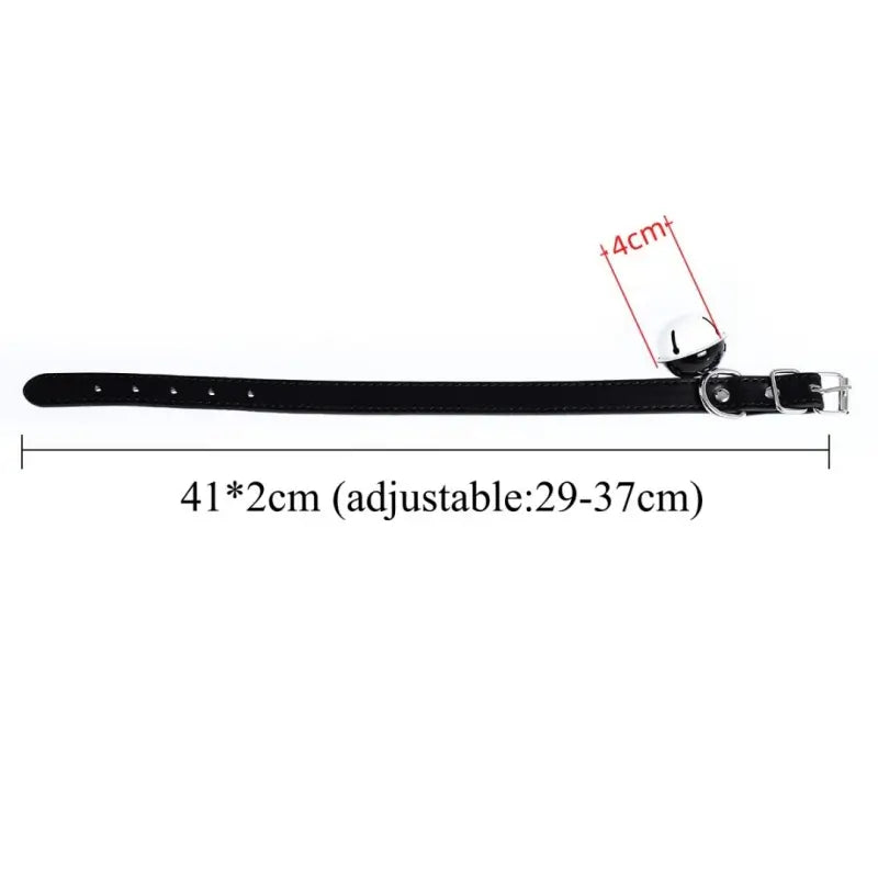 Leather BDSM Collar with Bell - Adjustable Bondage Restraint