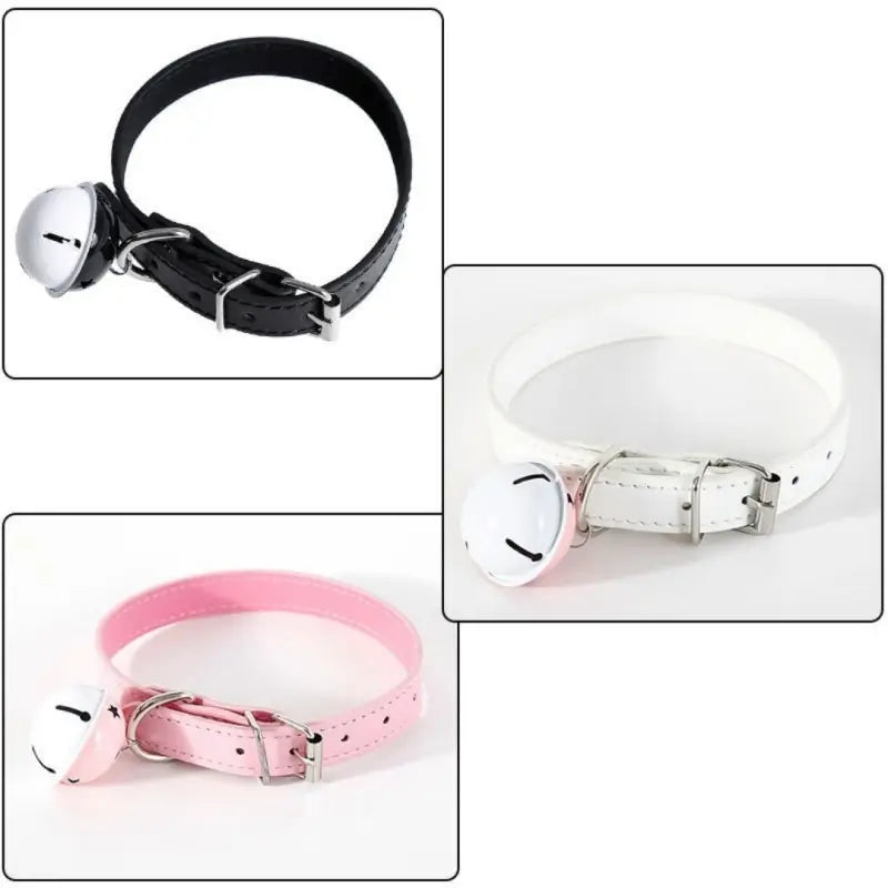 Leather BDSM Collar with Bell - Adjustable Bondage Restraint