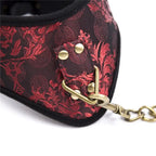 Dragon Phoenix Brocade Posture Collar with Chain - BDSM Neck Collar