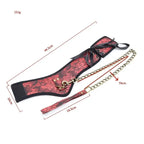 Dragon Phoenix Brocade Posture Collar with Chain - BDSM Neck Collar