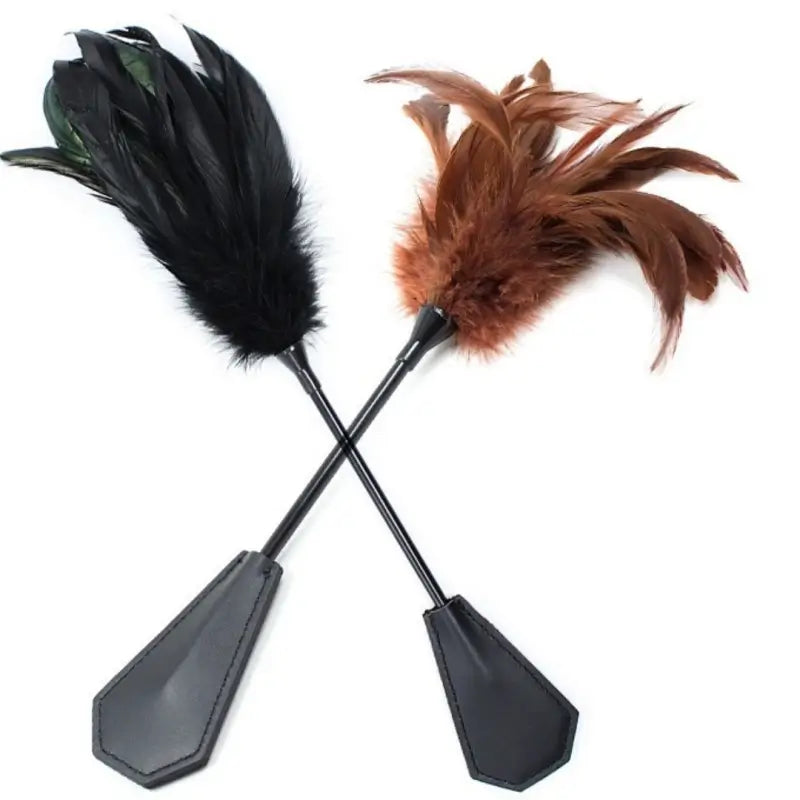 Feather Tickler & Leather Paddle for Sensation Play