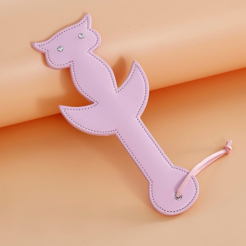 Pink Cat Leather Paddle