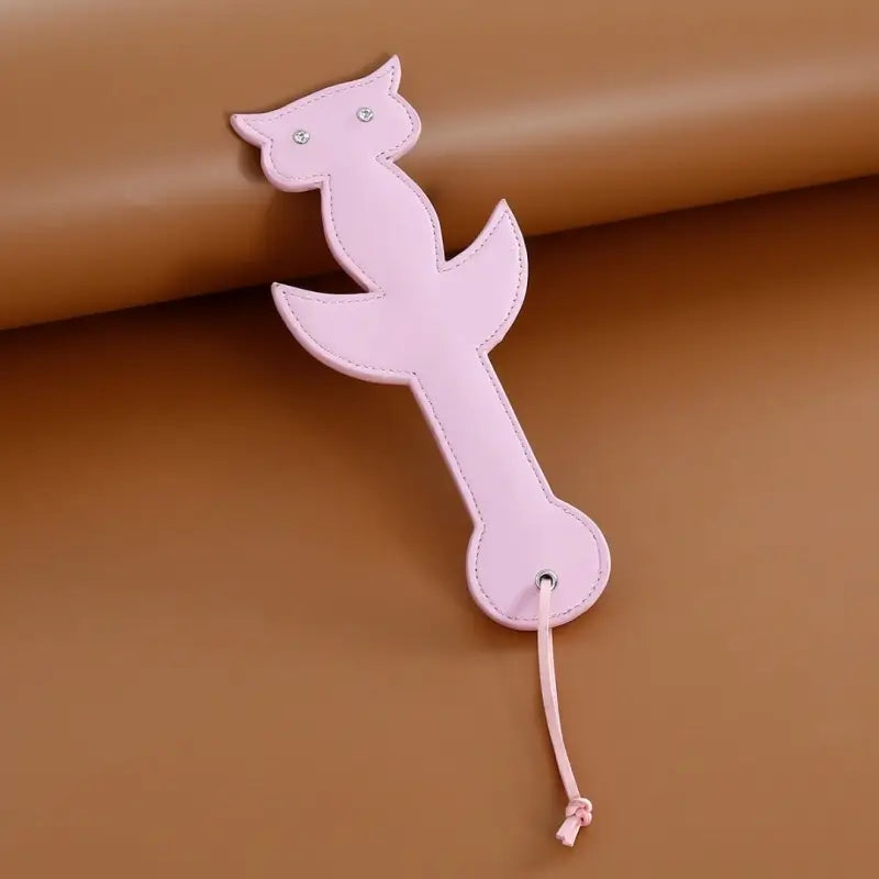 Pink Cat Leather Paddle