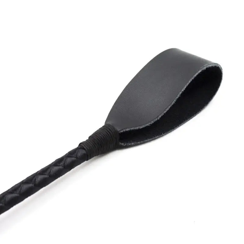 Black & Red Braided BDSM Cane — 45cm Leather/PU Impact Cane