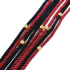 Dominitoy Red Black Braided Rope Flogger Whip 63cm