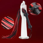 Braided PU Leather Flogger Whip – Black & Red BDSM Toys