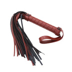 Burgundy Leather Flogger - Two-Tone BDSM Whip for Couples Play