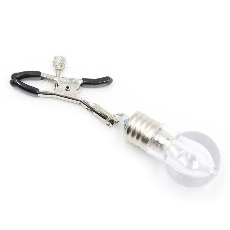 LED Nipple Clamps — Rubber-Tipped, Metal Clamp Set for Couples