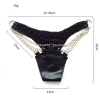 Patent-Look Faux Leather Thong with Triple Chain Detail — Edgy Boudoir