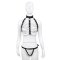 Leather Chain Harness & Panty Set – Adjustable BDSM Lingerie for Fetish Play
