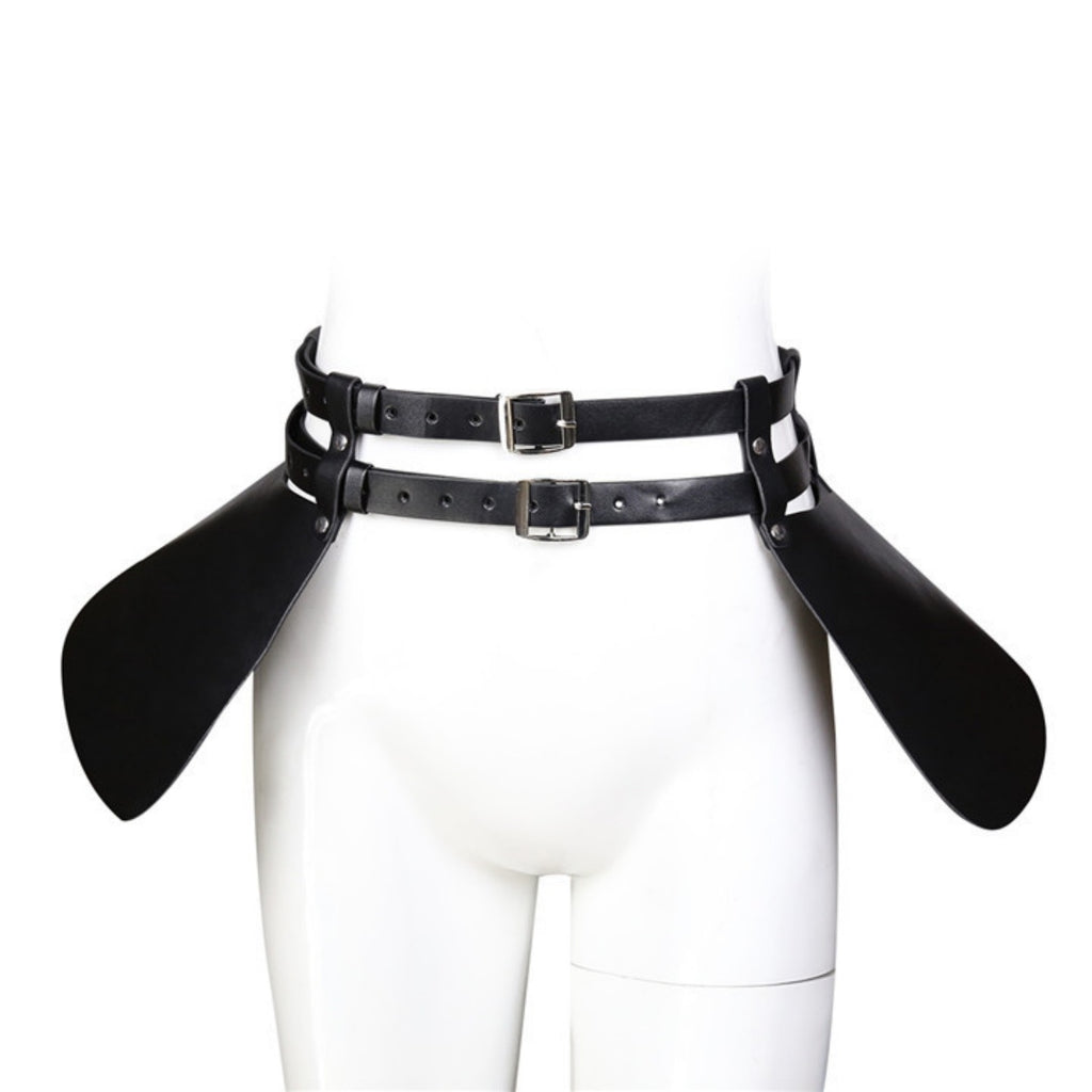 Dominitoy PU Leather Sexy Skirt with Adjustable Straps — Fetish Mini Skirt