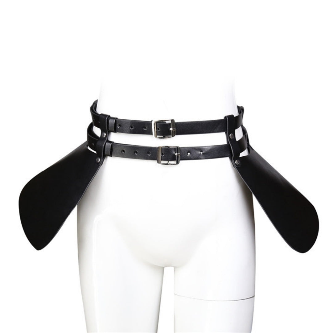 Dominitoy PU Leather Sexy Skirt with Adjustable Straps — Fetish Mini Skirt
