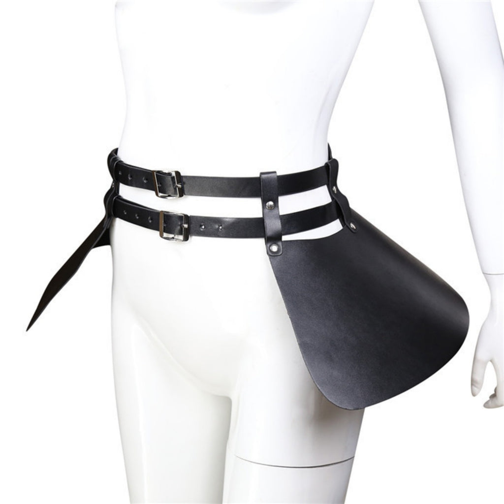 Dominitoy PU Leather Sexy Skirt with Adjustable Straps — Fetish Mini Skirt