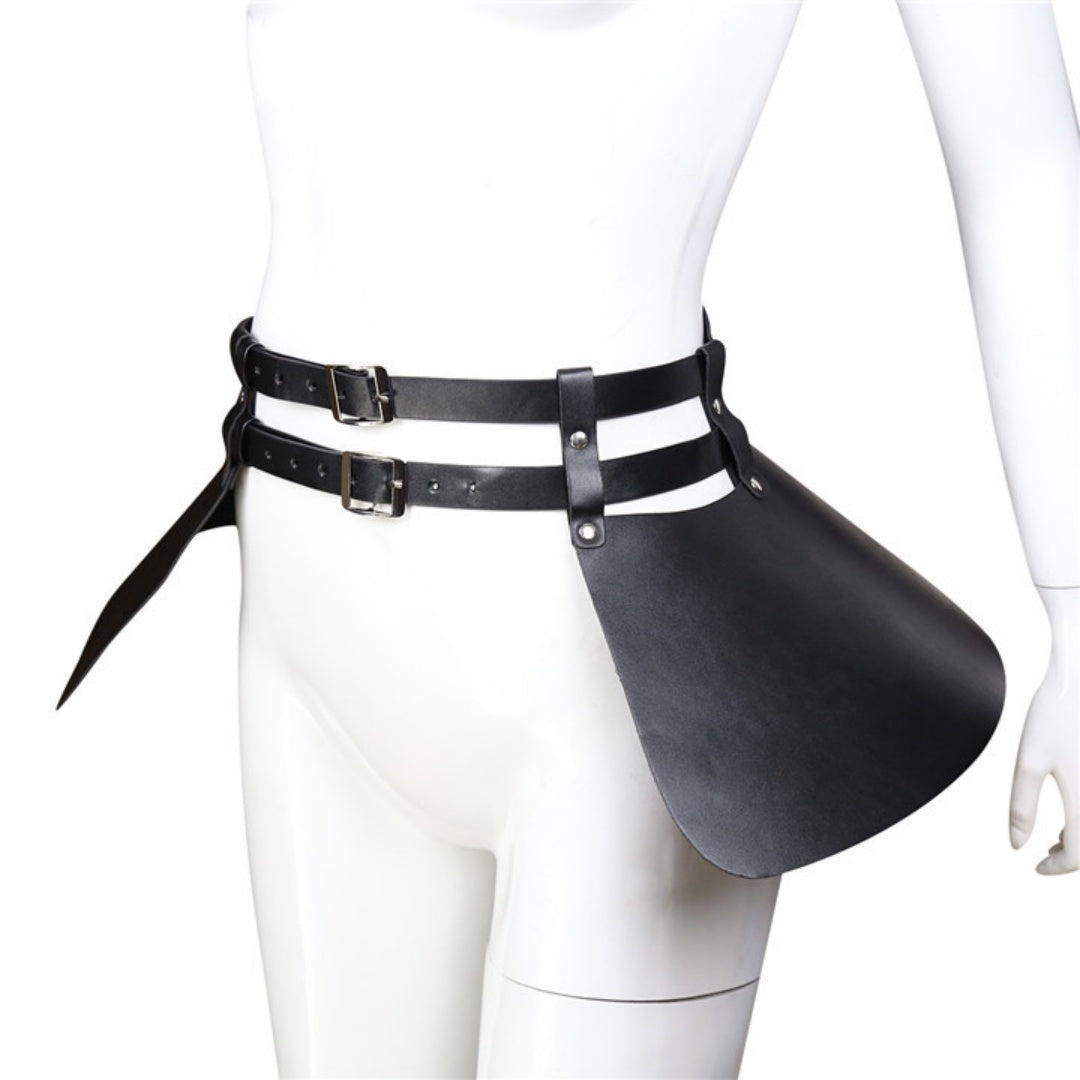Dominitoy PU Leather Sexy Skirt with Adjustable Straps — Fetish Mini Skirt